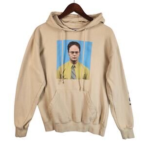 The Office Men's Dwight Schrute False Pullover Hoodie Sweatshirt Beige SZ M EUC